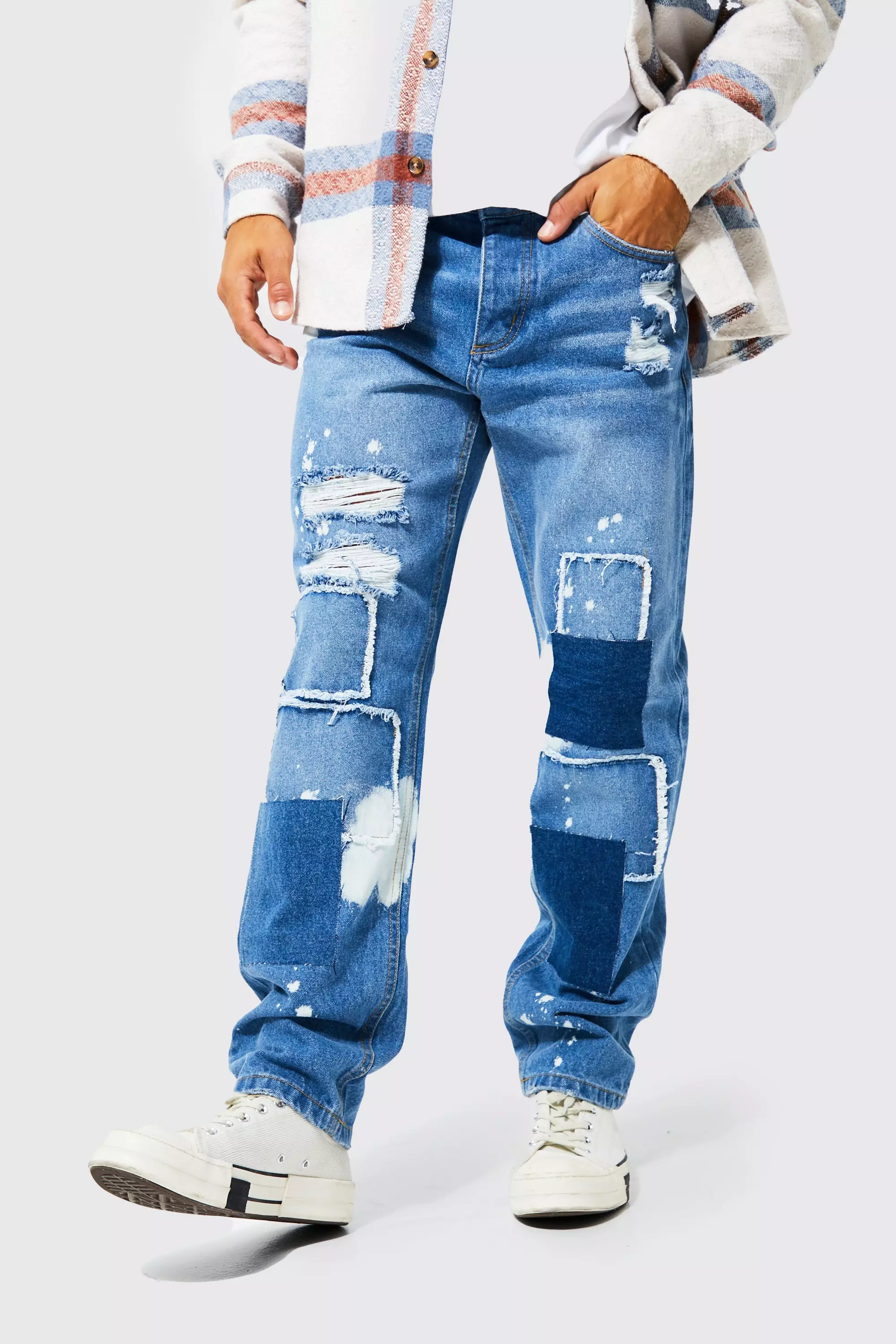 Bleached jeans hot sale mens outfit